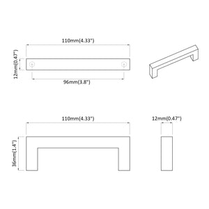 Χειριστήριο Επίπλου 530 τμχ. Μαύρο 105 x 12 x 36 mm Σίδερο