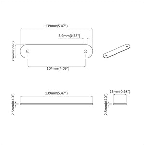 Χερούλια Ντουλαπιών 12 τεμ. Καφέ 140 x 25 x 2,3 χιλ PU