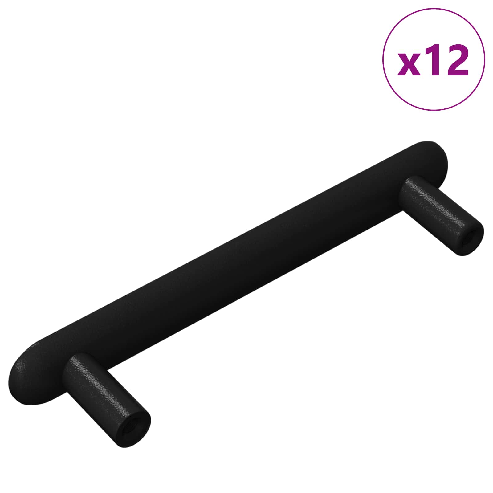 Χειριστήριο Ντουλάπας 12 pcs Μαύρο 121 x 16.6 x 28.3 mm Σίδερο