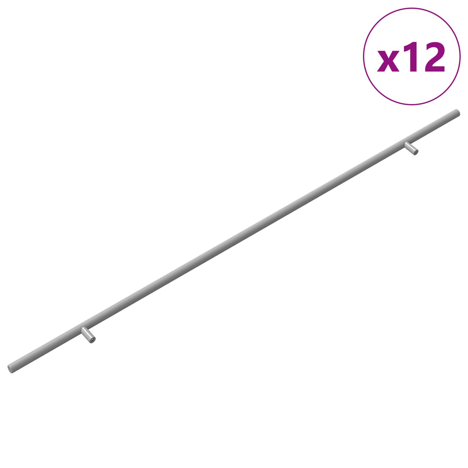Χειριστήριο Ντουλάπας 12 pcs Ασημί 800 mm Ανοξείδωτο ατσάλι