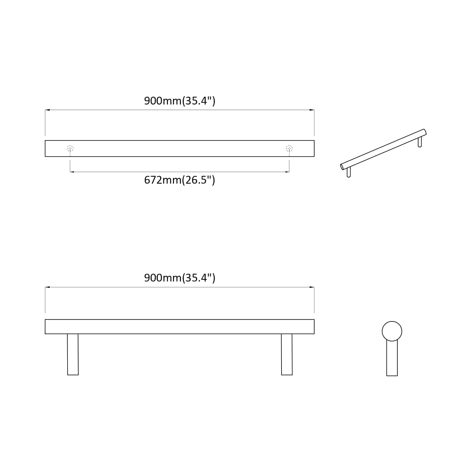 Χειριστήριο Ντουλάπας 2 pcs Ασημί 900 χιλιοστά - Pakobazaar