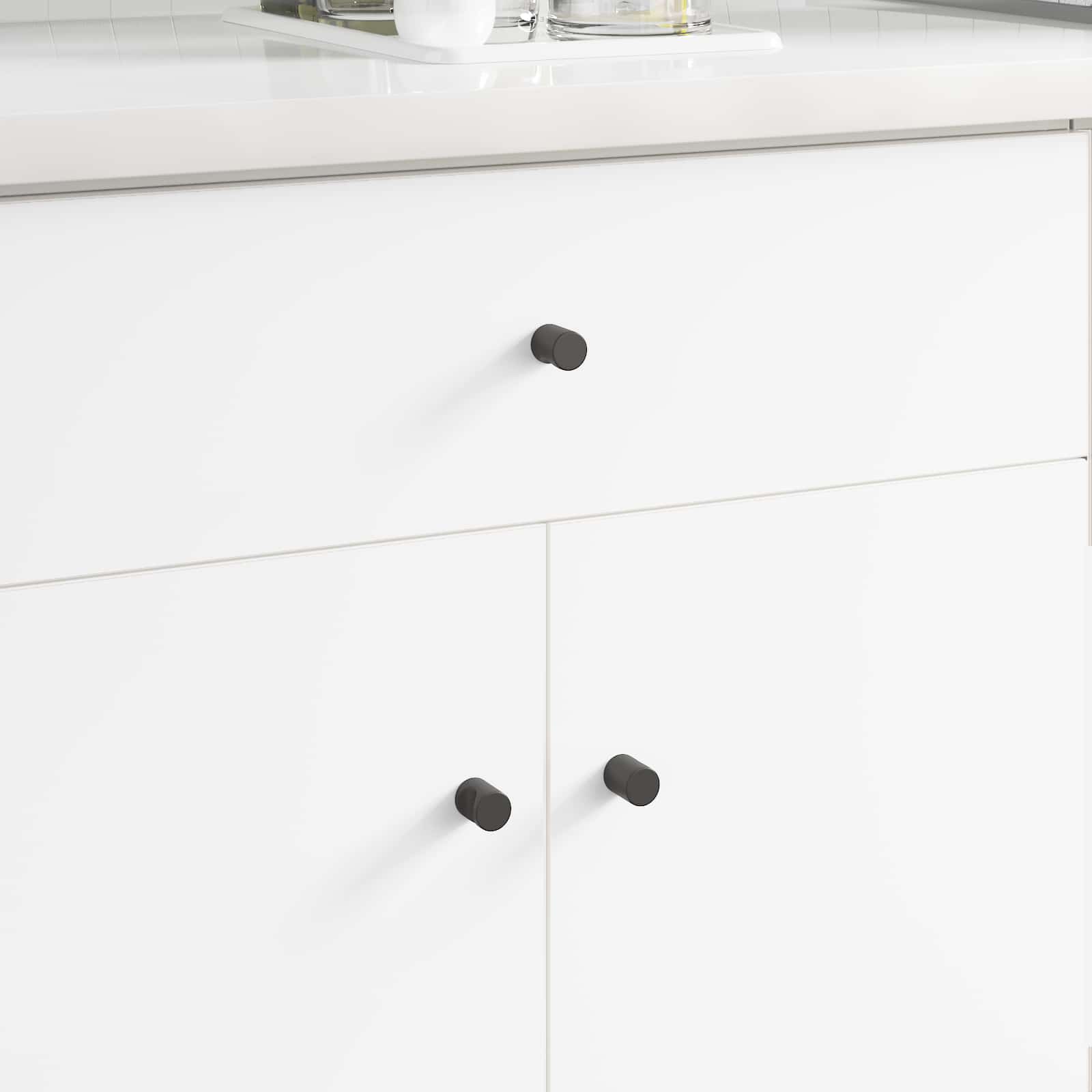 Χερούλι ντουλάπας 12 pcs Μαύρο 18 x 23 χιλιοστά Σίδερο