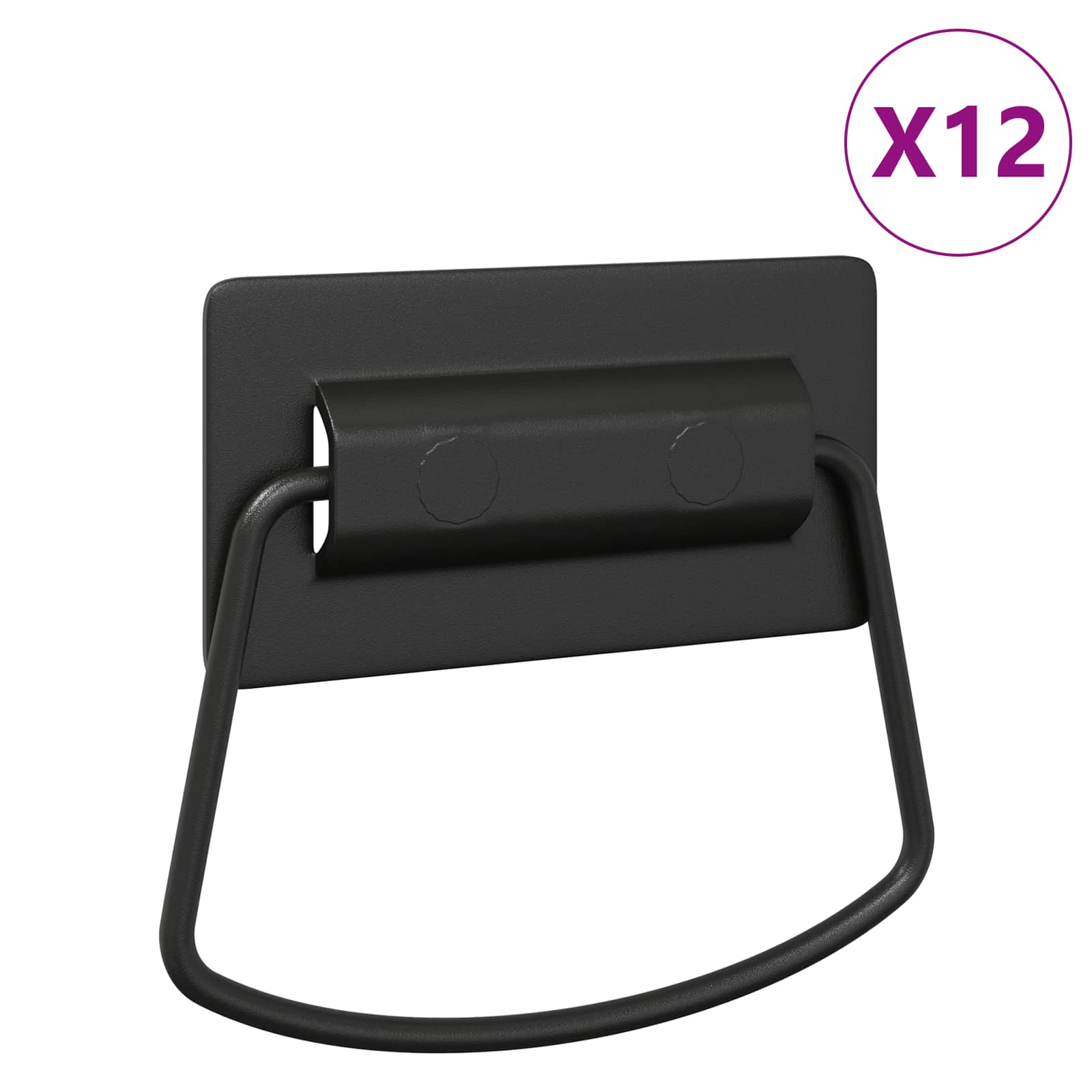 Χερούλια Ντουλαπιών 12 pcs Μαύρο 85 x 45 χιλ Μέταλλο - Pakobazaar