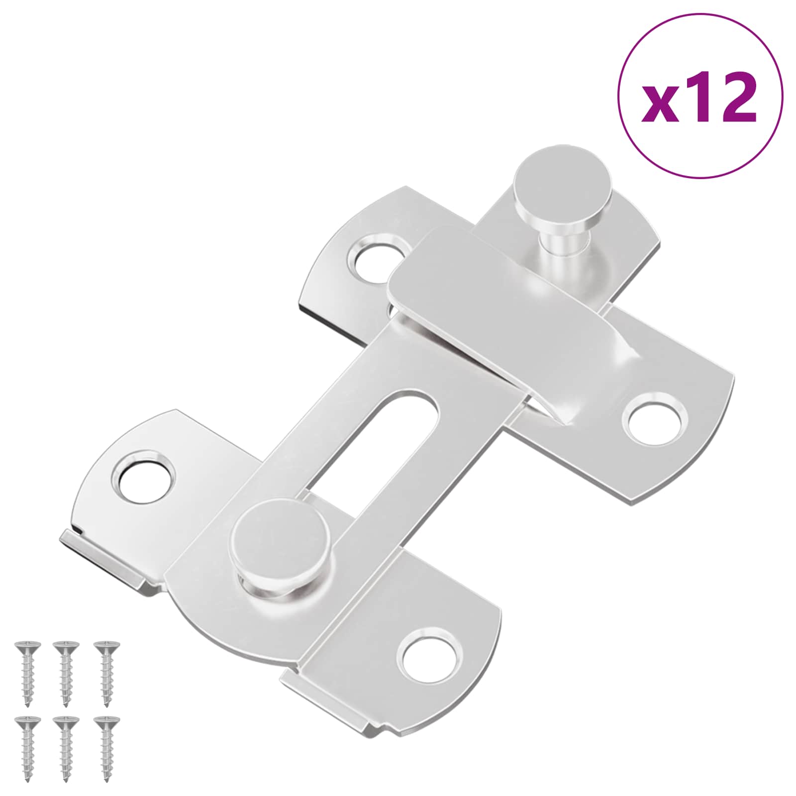 Μεταλλικός κλειδαριάς πόρτας 12 pcs Ασημί 70 x 8 mm Ατσάλι