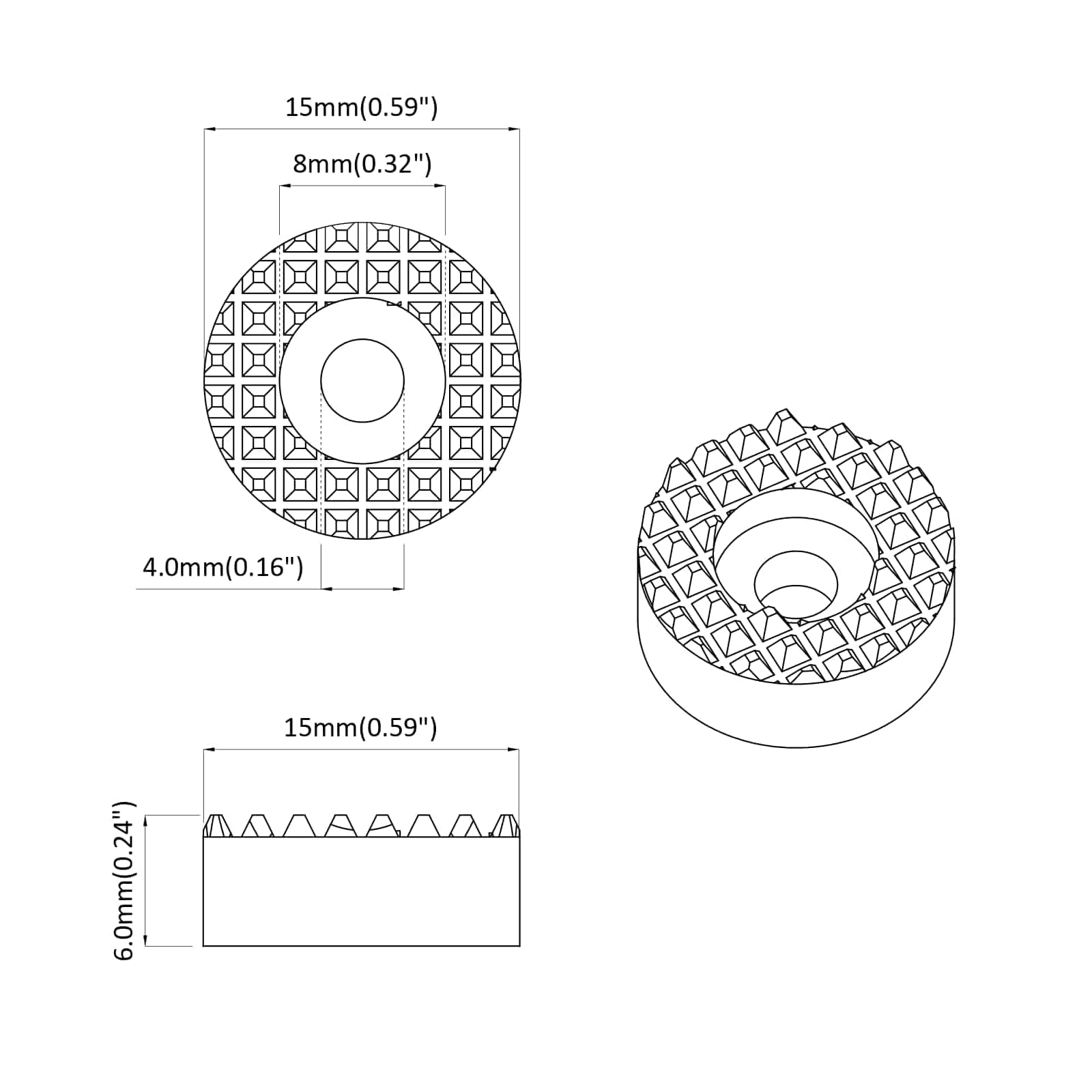 Προστάτες ποδιού καρέκλας 18000 pcs Διαφανές Ø 15 x 16 mm PVC