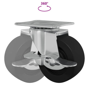 Τροχίσκος 2 pcs Μαύρο και ασημί 50,7 x 50,7 x 24,4 χιλ - Pakobazaar