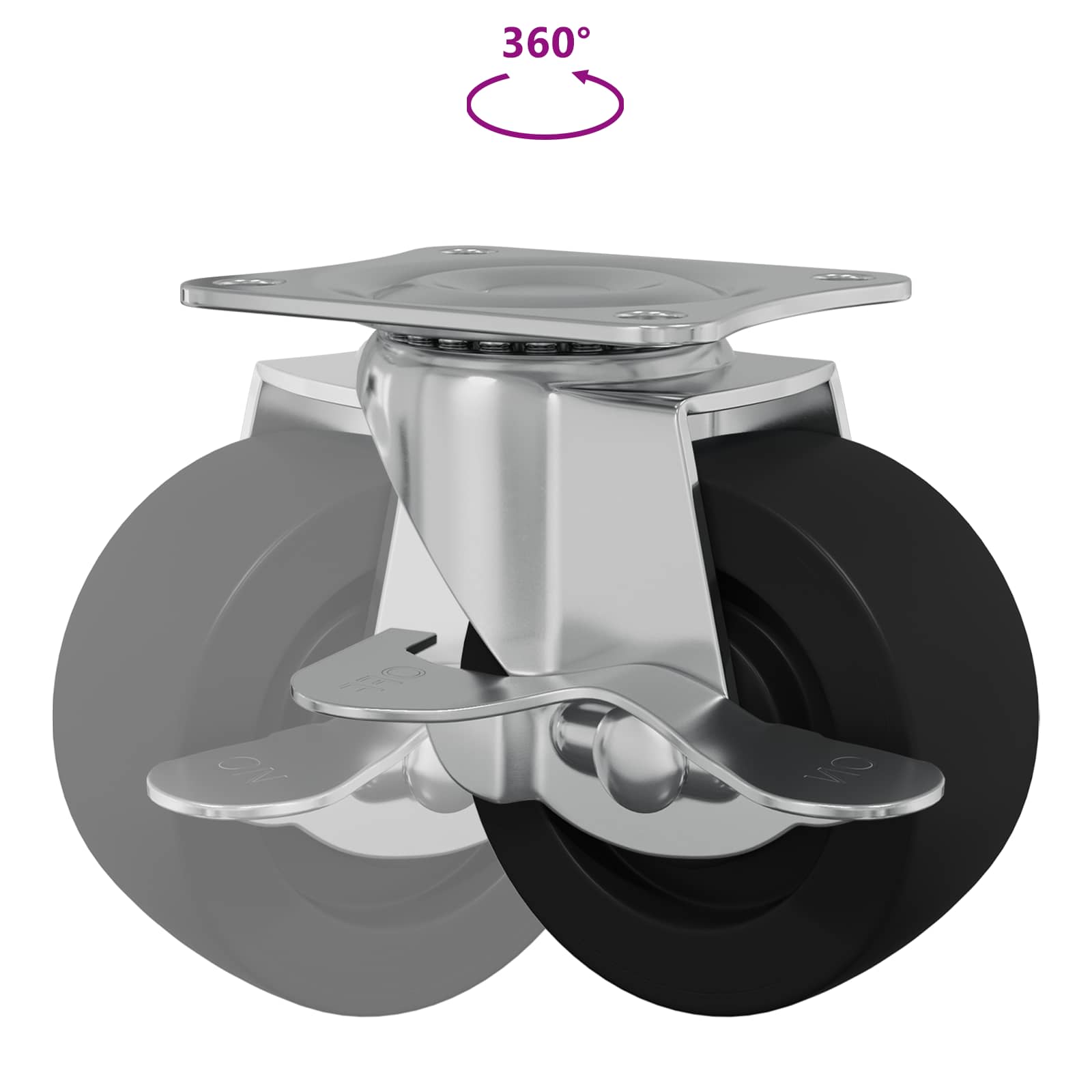 Τροχίσκος 12 pcs Μαύρο και ασημί 50,7 x 50,7 x 24,4 χιλ - Pakobazaar