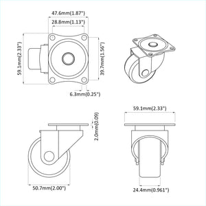 Στρόφιγγα 12 τμχ. Ασημί 60 x 60 x 50 χλστ Σίδερο και νάιλον