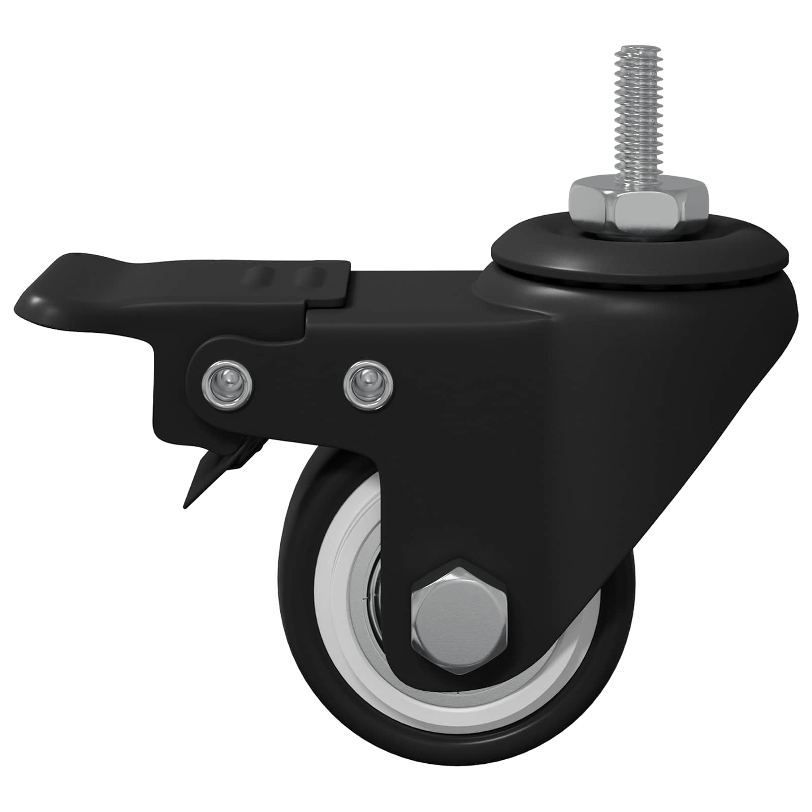 Ρόδες 12 pcs Μαύρο M6 x 37 χιλ Σίδερο και Νάιλον - Pakobazaar