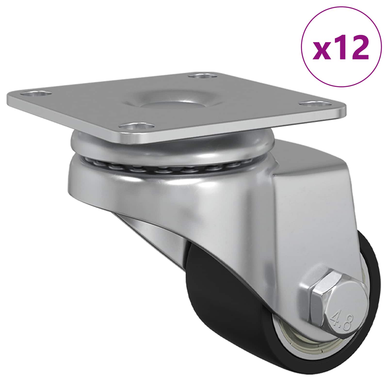 Τροχίσκος 12 pcs Ασημί 44,1 x 44,1 x 1,95 χιλ Νάιλον - Pakobazaar