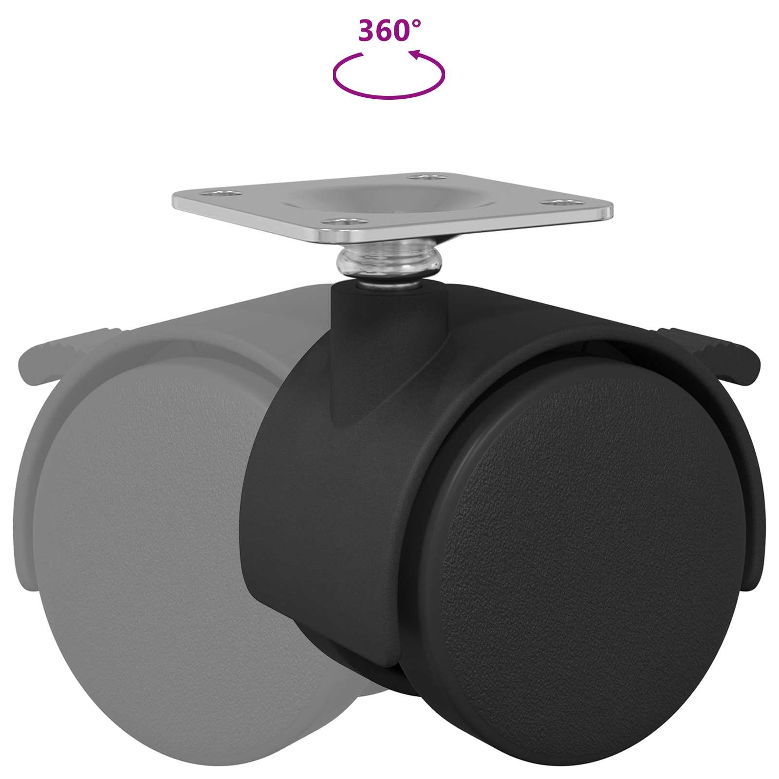 Τροχός 12 pcs Μαύρο 39,5 x 39,5 x 37,8 χιλ - Pakobazaar