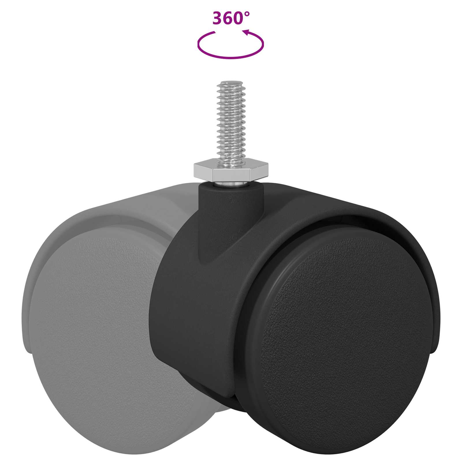 Τροχίσκος 2 pcs Μαύρο και Ασημί 40,1 x 40,1 x 37,8 χλστ - Pakobazaar