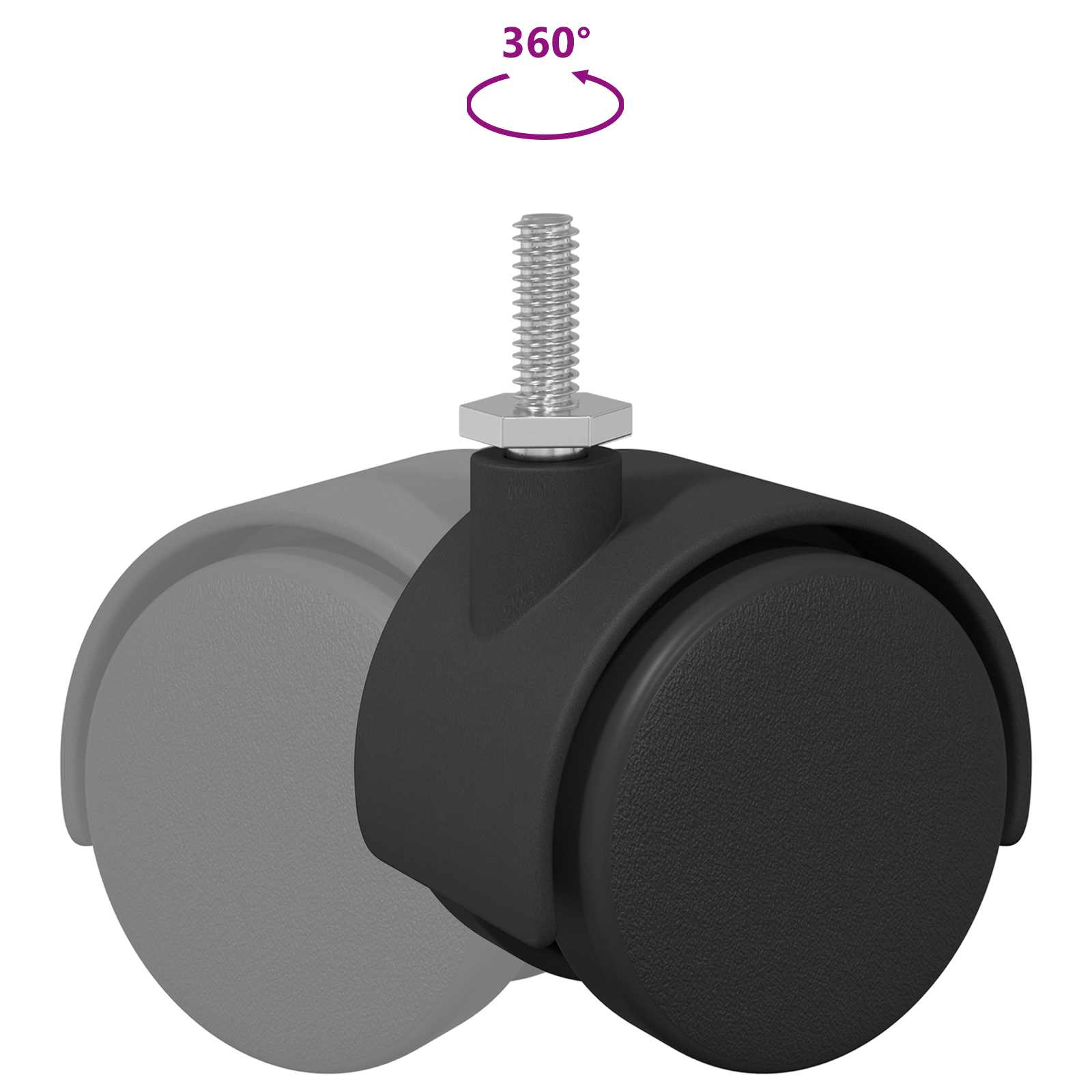 Ρόδες 2 pcs Μαύρο 40,1 x 37,8 χιλ PP και Σίδερο - Pakobazaar