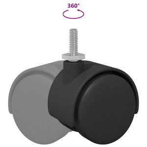 Ρόδες 2 pcs Μαύρο 40,1 x 37,8 χιλ PP και Σίδερο - Pakobazaar