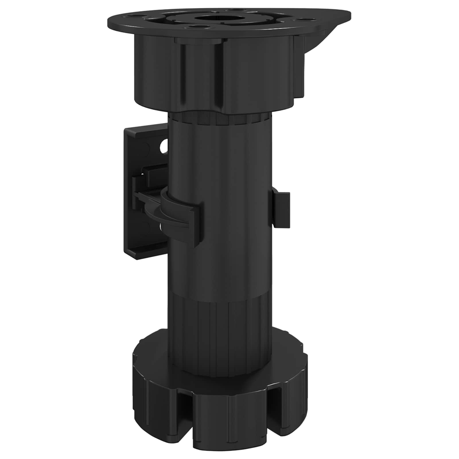 Πόδια Επίπλων Ρυθμιζόμενος 12 pcs Μαύρο 46 x 46 x 128 mm PP - Pakobazaar
