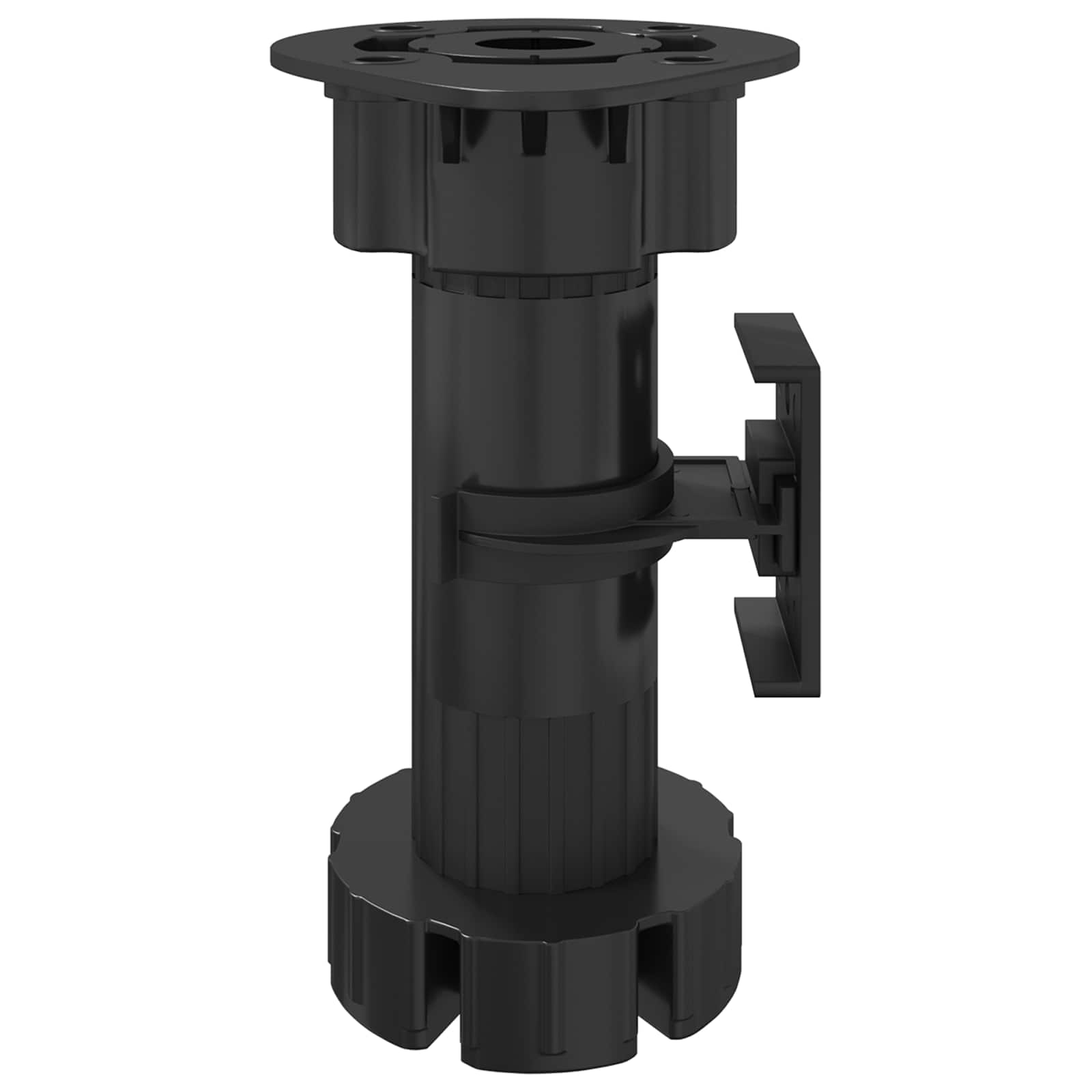 Πόδια Επίπλων Ρυθμιζόμενος 12 pcs Μαύρο 46 x 46 x 128 mm PP - Pakobazaar