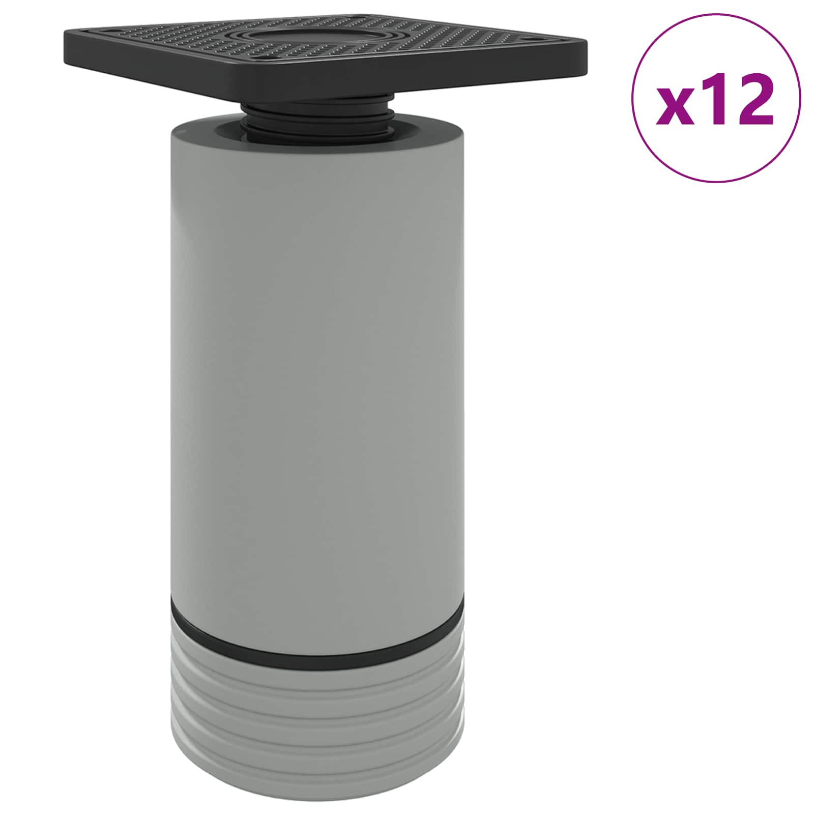 Πόδια Επίπλων Ρυθμιζόμενος 12 pcs Λευκό 64 x 64 x 100 mm PP