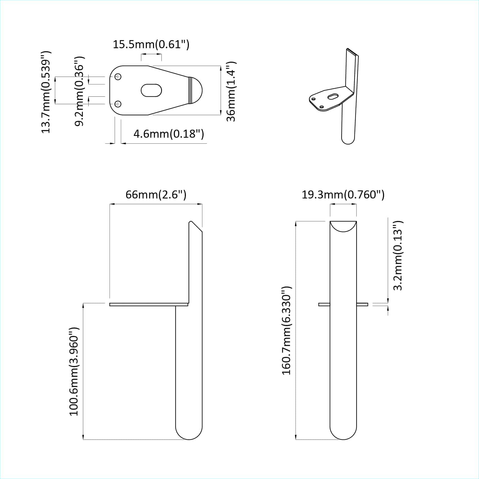 Πόδια Επίπλων 2 pcs Μαύρο 66 x 36 x 160 χιλ. Σίδερο - Pakobazaar