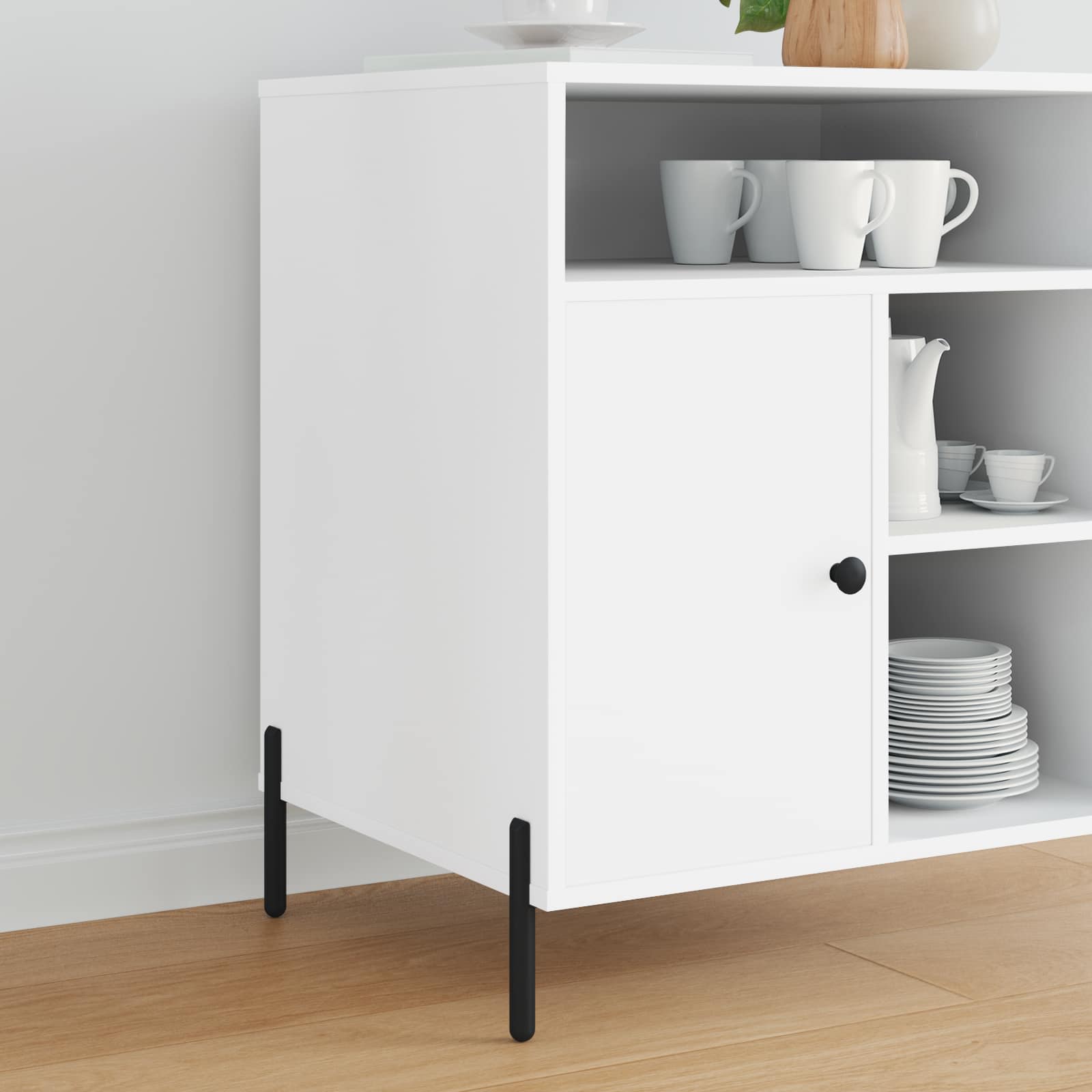 Πόδια Επίπλων 12 pcs Μαύρο 66 x 36 x 160 χιλ. Σίδερο - Pakobazaar