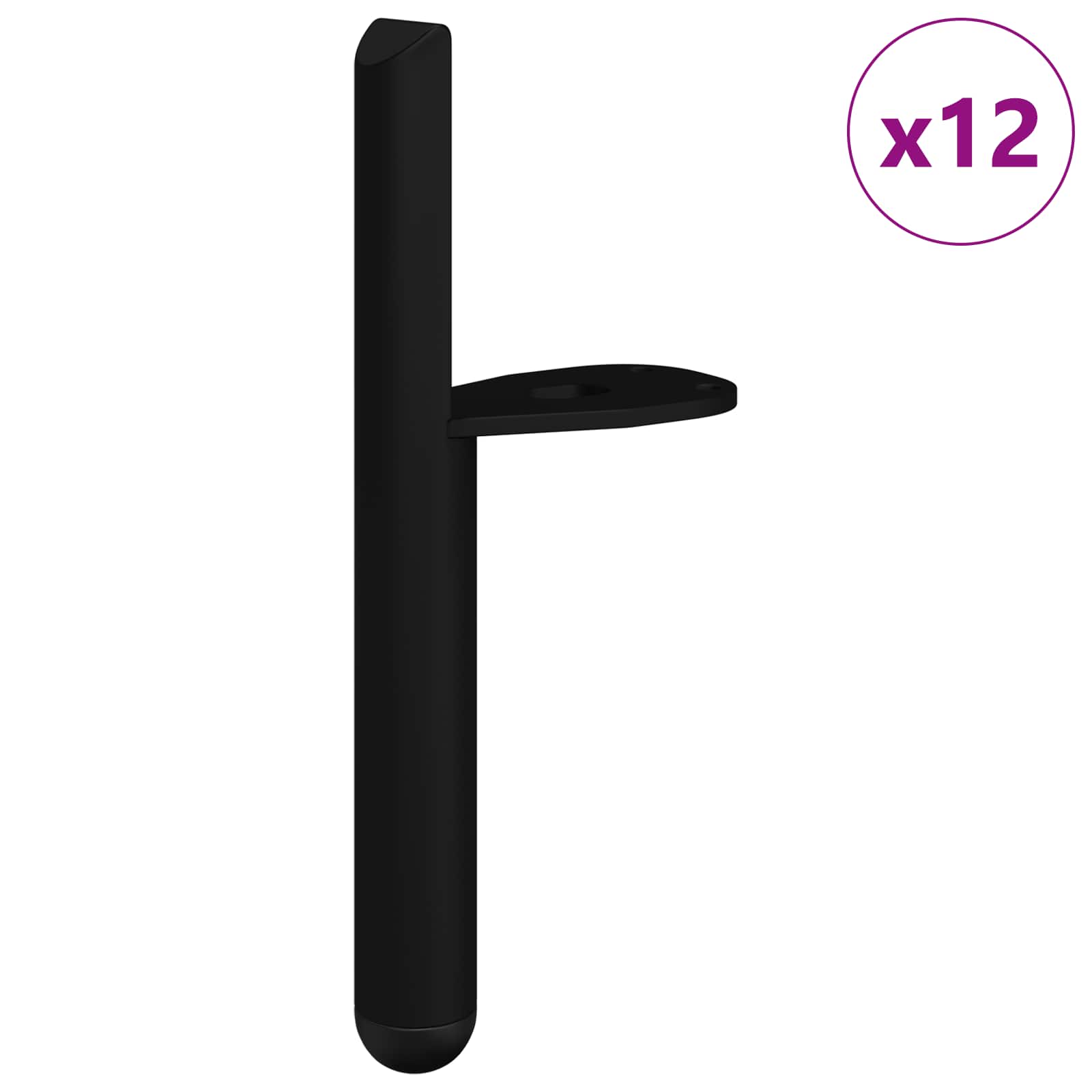 Πόδια Επίπλων 12 pcs Μαύρο 66 x 36 x 160 χιλ. Σίδερο - Pakobazaar