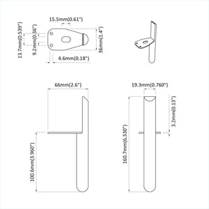 Πόδια Επίπλων 12 pcs Μαύρο 66 x 36 x 160 χιλ. Σίδερο - Pakobazaar