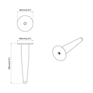 Πόδια Επίπλων 12 τμχ. Μαύρο και Χρυσό Ø 40 x 98 mm Σίδερο