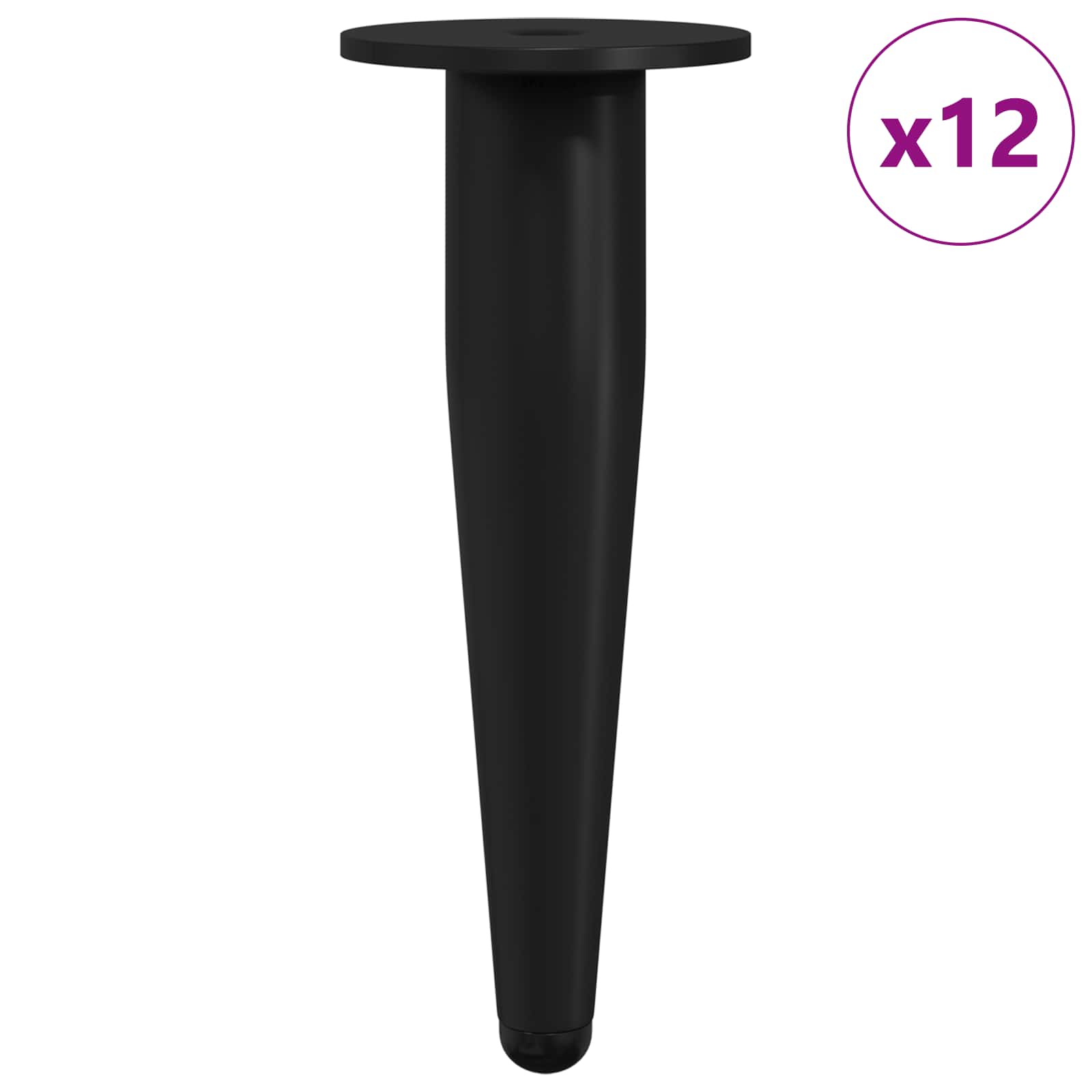 Πόδια Επίπλων 12 pcs Μαύρο Ø 40 x 98 mm Σίδερο