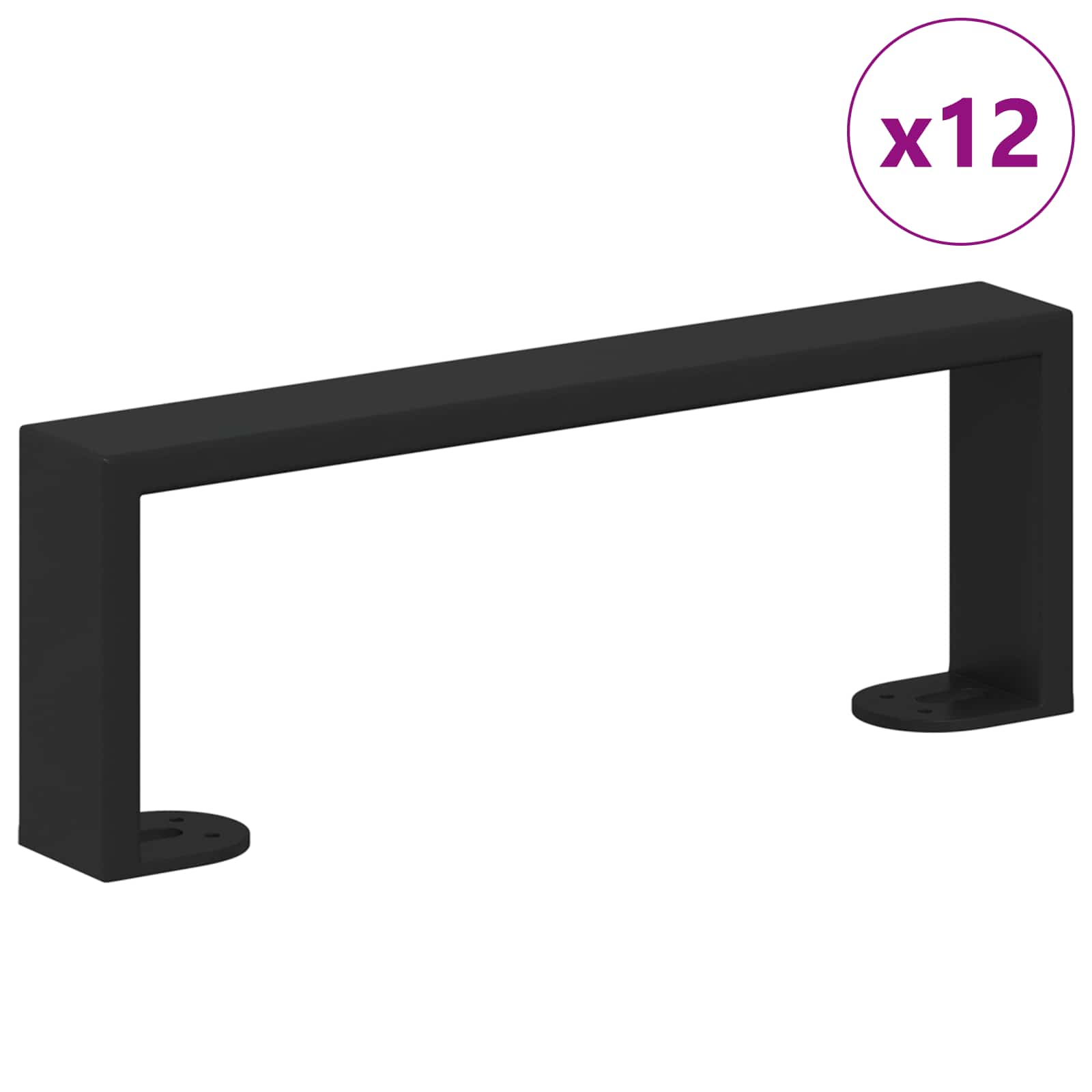 Πόδια Επίπλων 12 pcs Μαύρο 281 x 40,5 x 100 χιλ Σίδερο - Pakobazaar