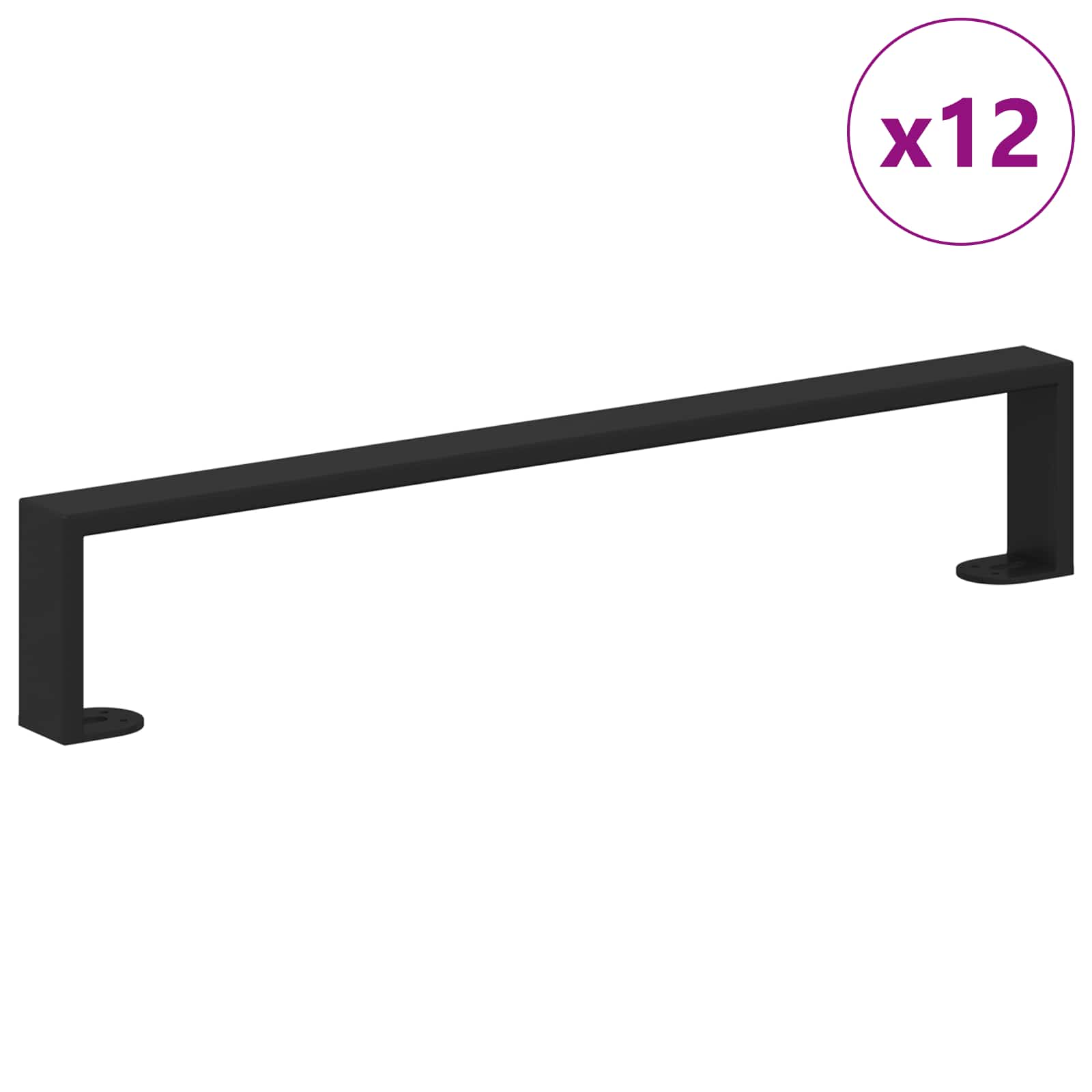 Πόδια Επίπλων 12 pcs Μαύρο 546 x 40,5 x 100 χιλ Σίδερο - Pakobazaar