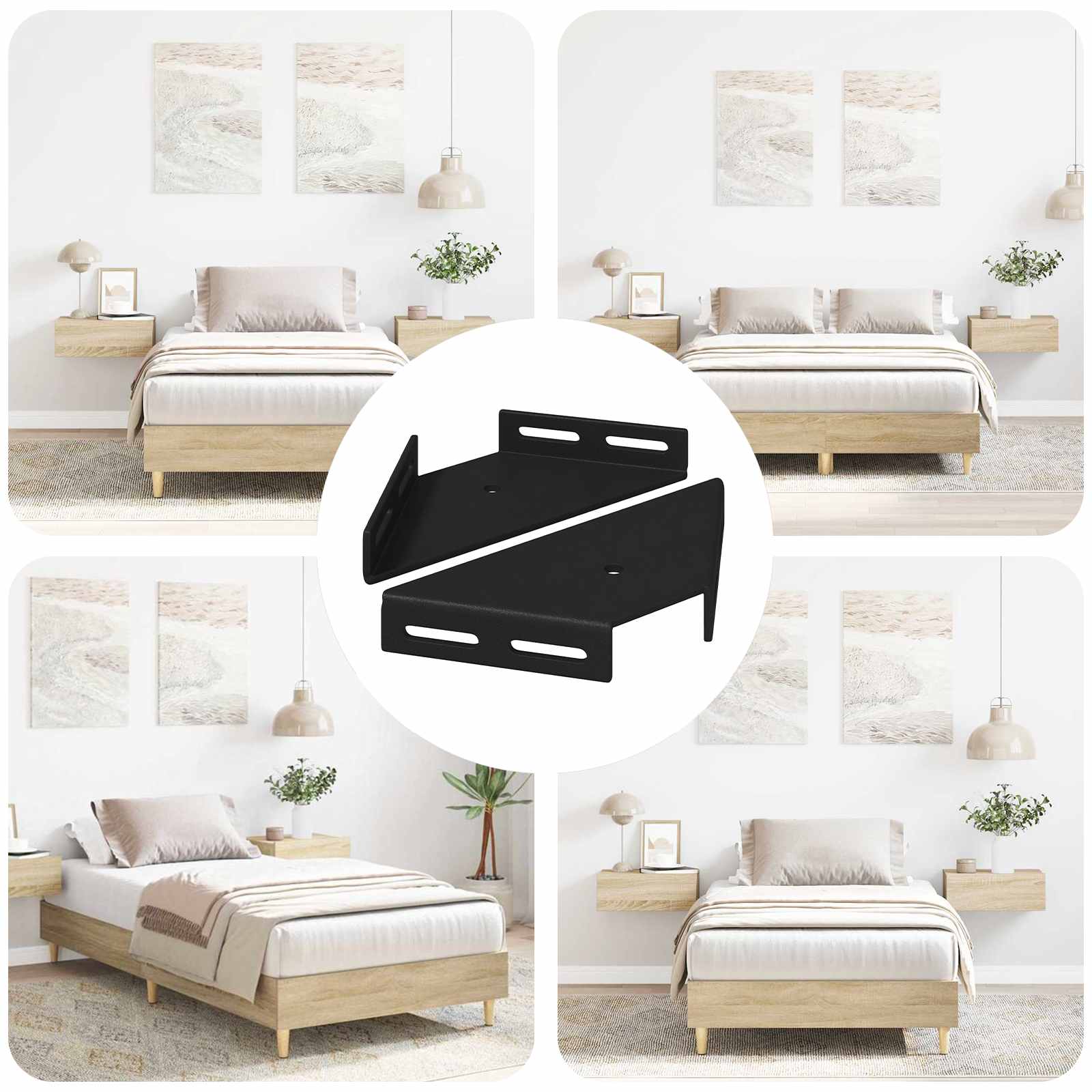 Βραχίονας Γωνίας 2 pcs Μαύρο 138,5 x 50,5 x 16 mm Σίδερο