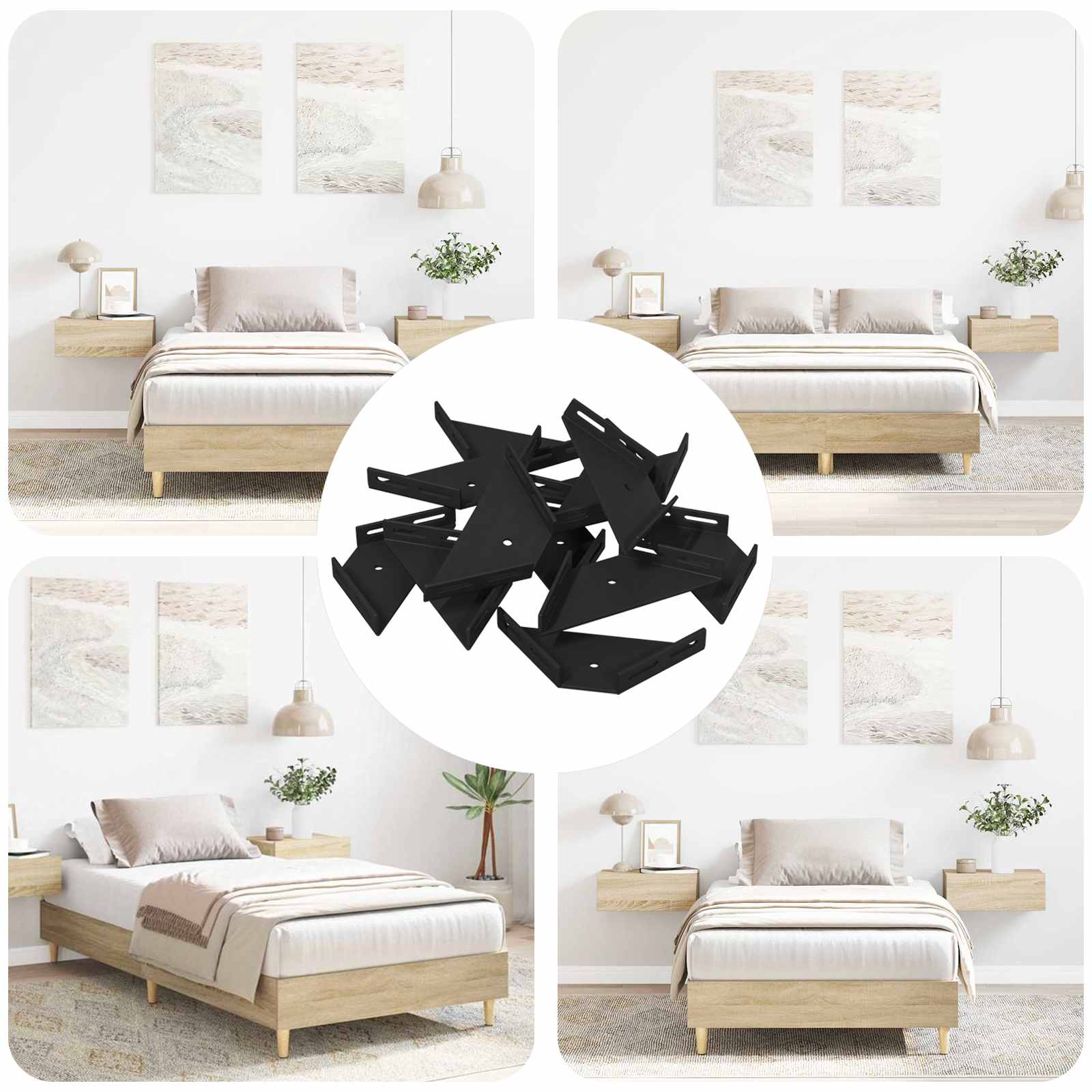 Βραχίονας Γωνίας 12 pcs Μαύρο 138,5 x 50,5 x 16 mm Σίδερο