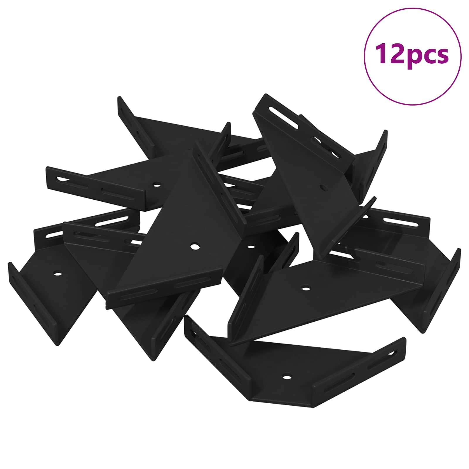Βραχίονας Γωνίας 12 pcs Μαύρο 138,5 x 50,5 x 16 mm Σίδερο