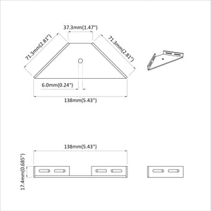 Βραχίονας Γωνίας 12 Μαύρο 138,5 x 50,5 x 16 mm Σίδερο