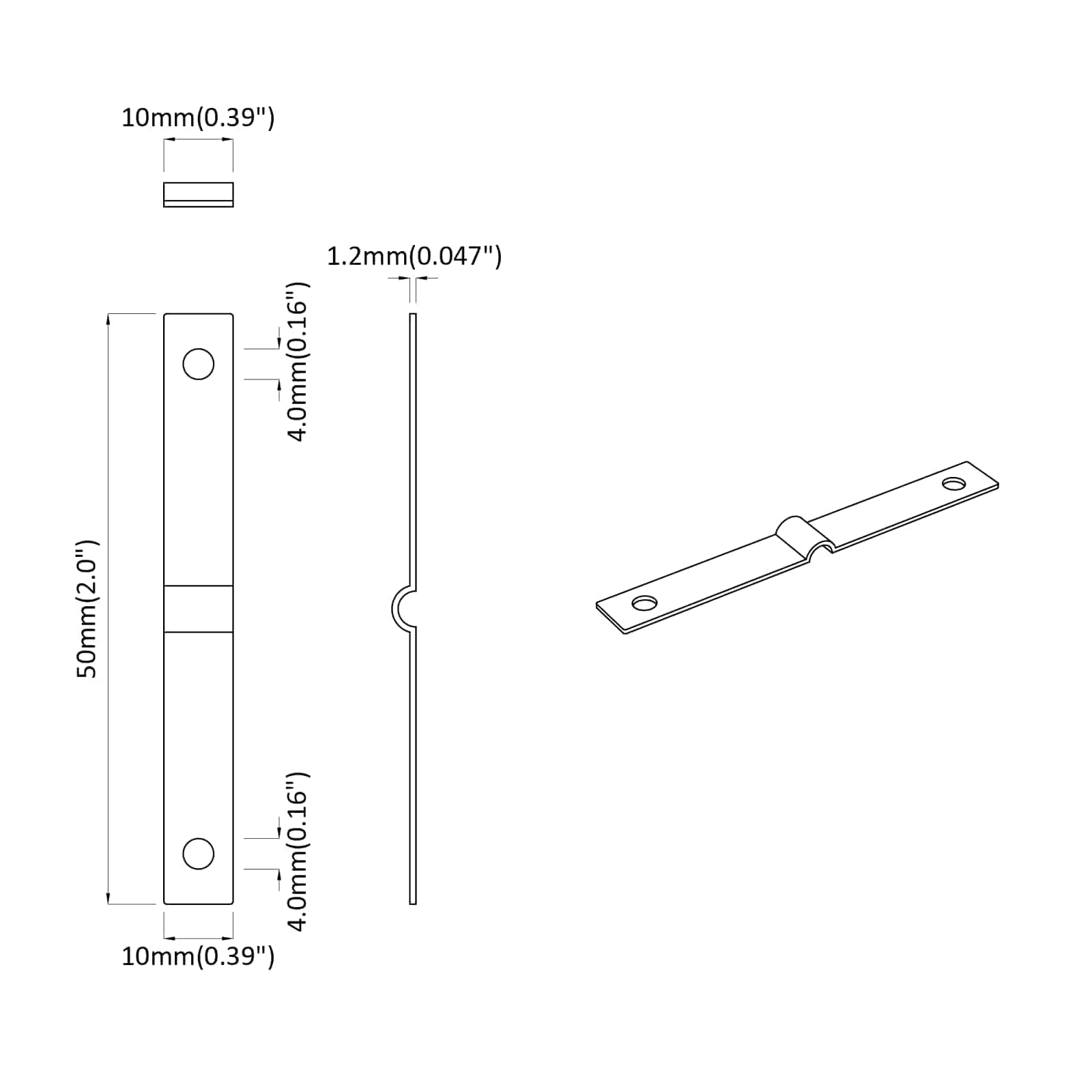 Πλάκα Χτυπήματος 12 pcs Ασημί 50 x 10 x 1,2 mm Σίδερο