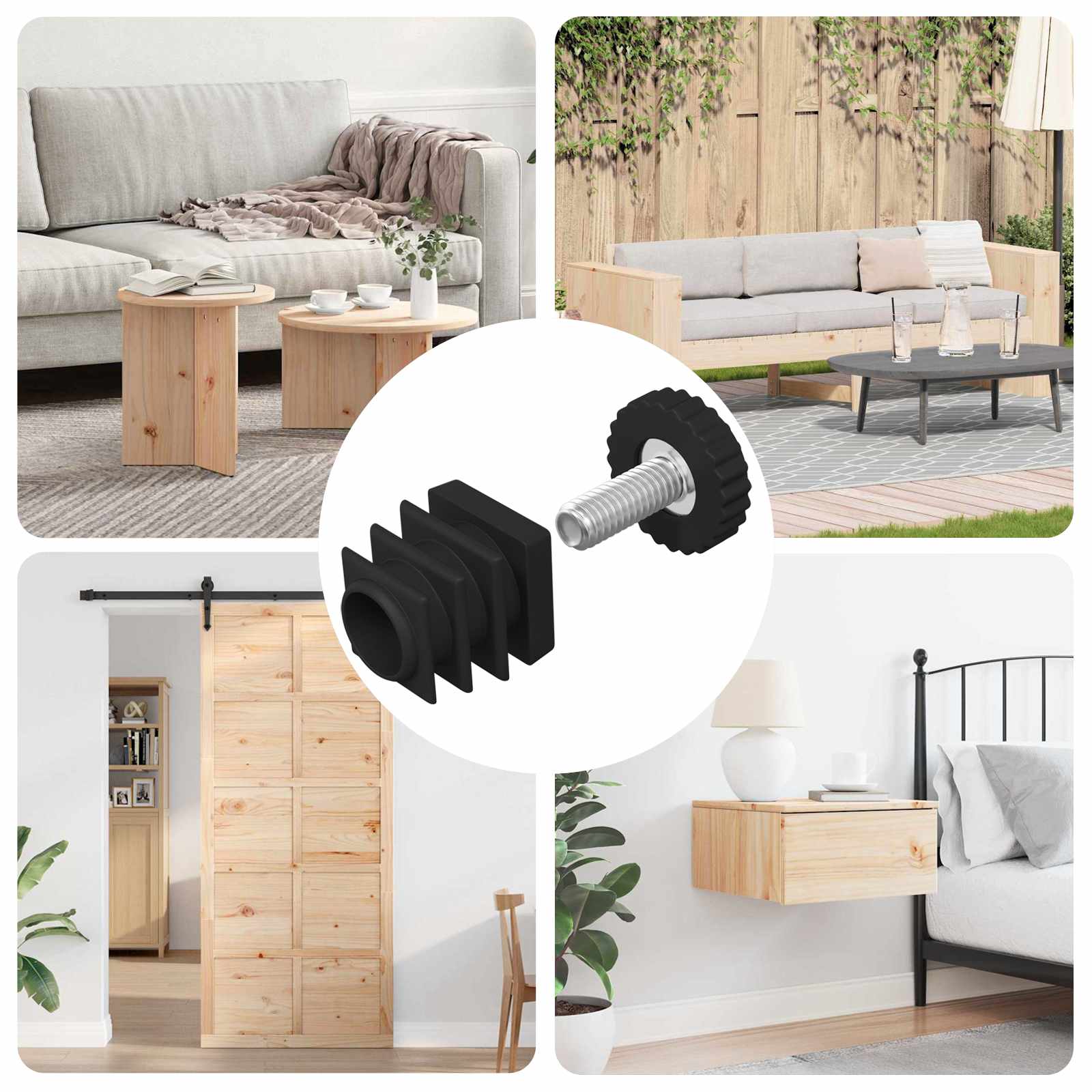 Ζυγοστάθμιση επίπλων Ρυθμιζόμενος 1895 pcs Μαύρο PP