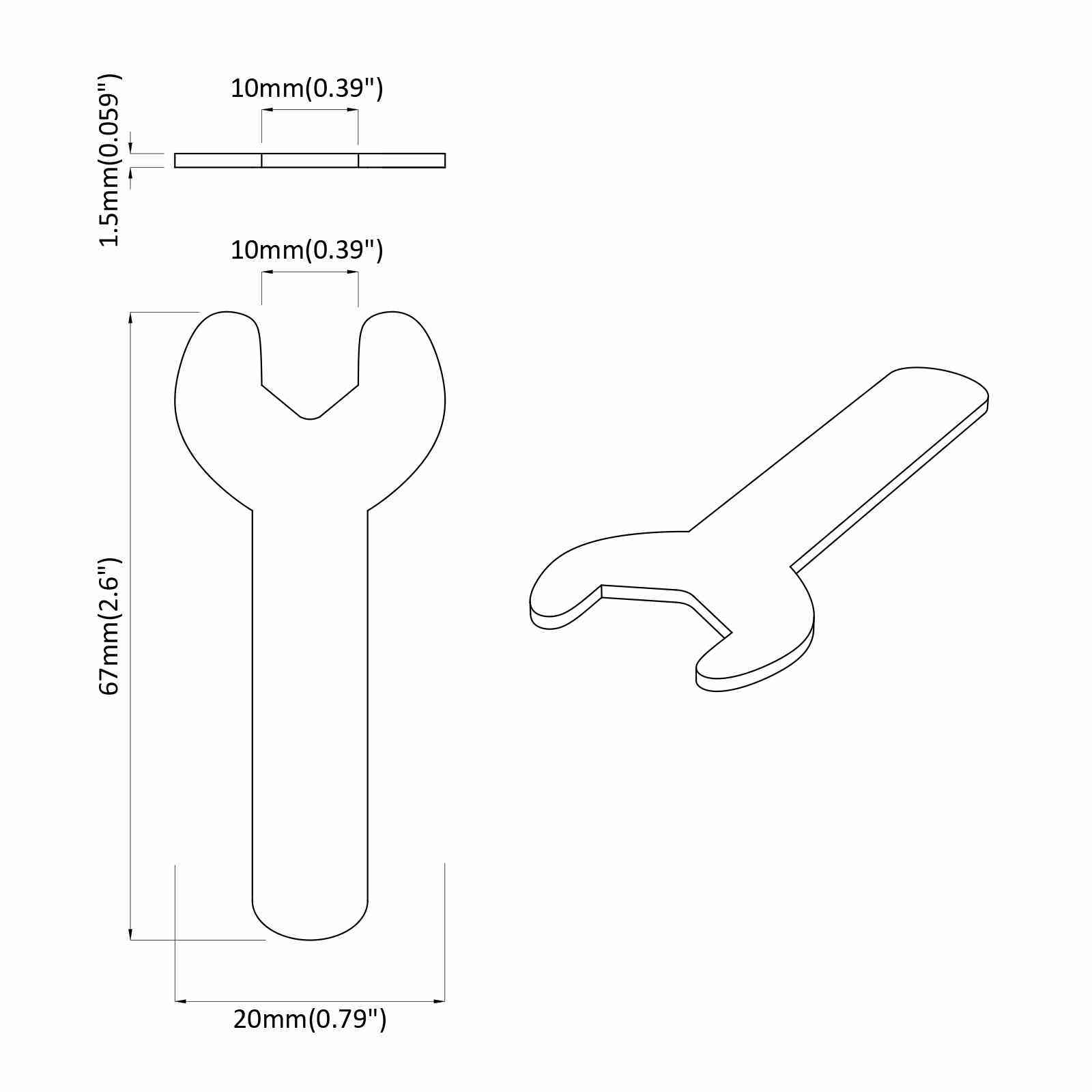 Δίχαλο 2027 pcs Ασημί 10 mm Σίδερο