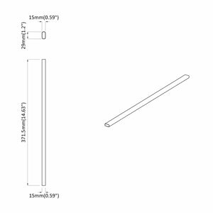Ράβδος Ντουλάπας 12 τμχ. Ασημί 372 x 15 x 29 mm