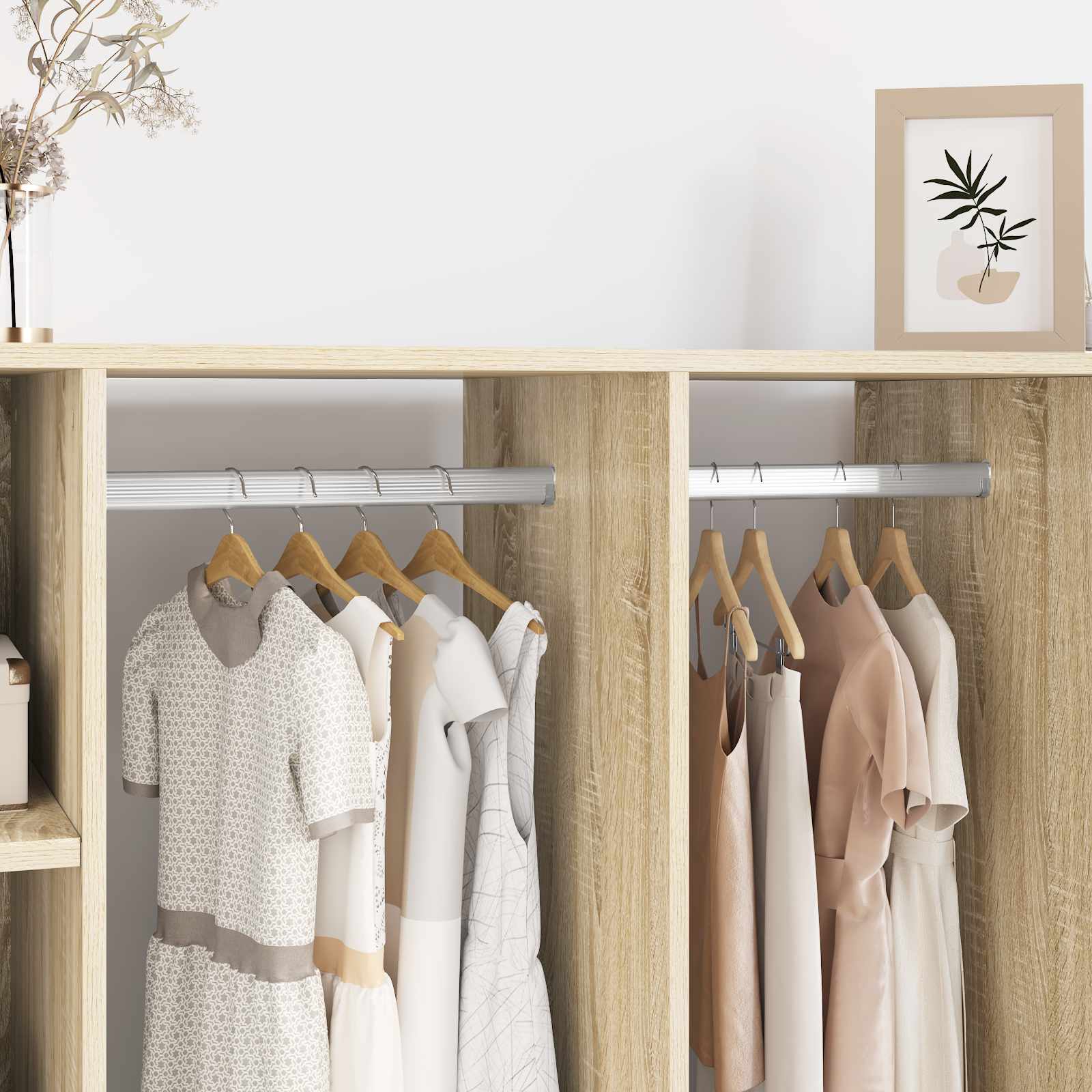 Ράβδος Ντουλάπας 2 pcs Ασημί 464 x 15 x 29 mm Αλουμινένιο Κράμα