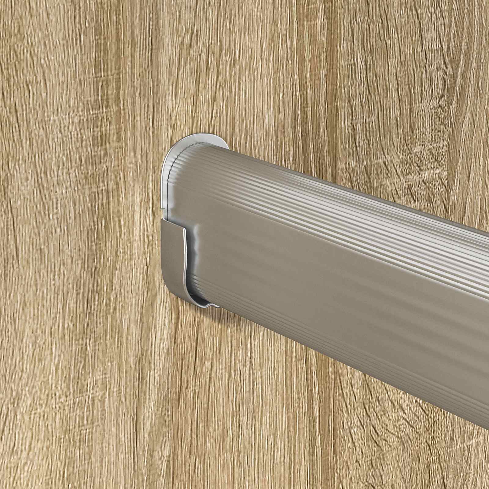 Ράβδος Ντουλάπας 2 pcs Ασημί 764 x 15 x 29 mm Αλουμινένιο Κράμα