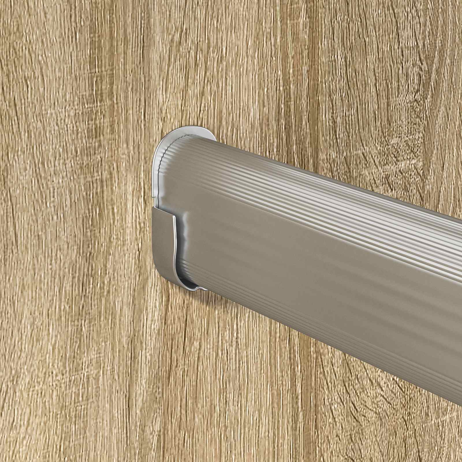 Ράβδος Ντουλάπας 2 pcs Ασημί 664 x 15 x 29 mm Αλουμινένιο Κράμα