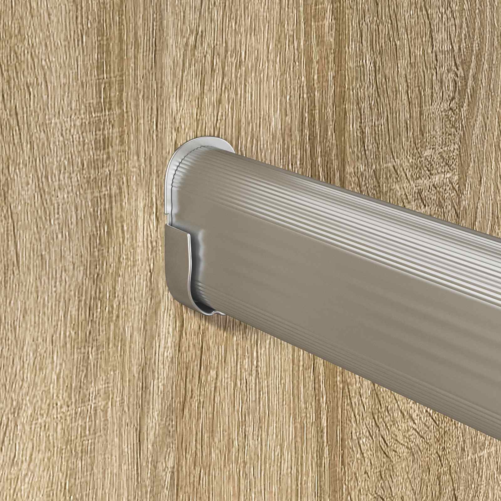 Ράβδος Ντουλάπας 12 pcs Ασημί 764 x 15 x 29 mm