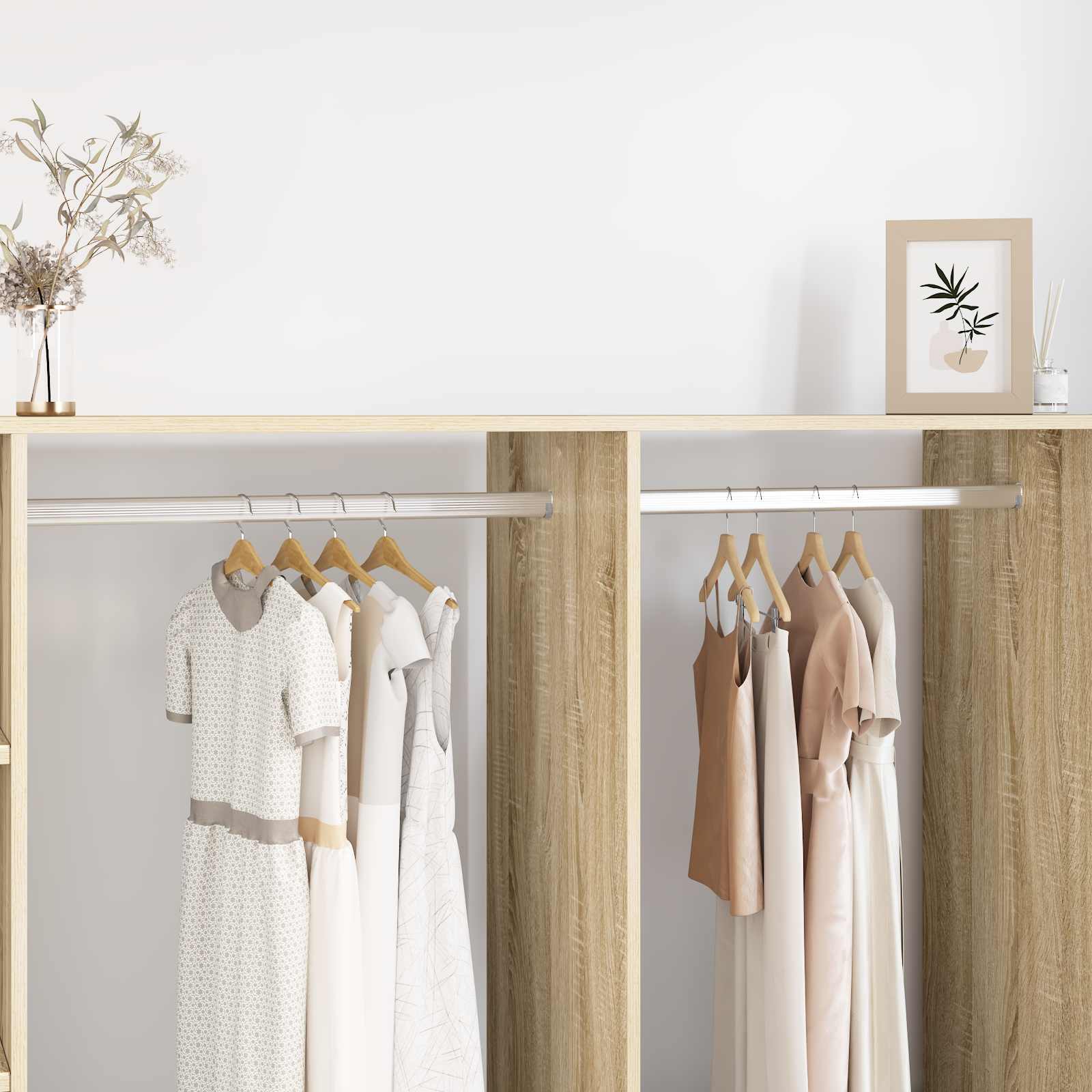 Ράβδος Ντουλάπας 2 pcs Ασημί 964 x 15 x 29 mm Αλουμινένιο Κράμα