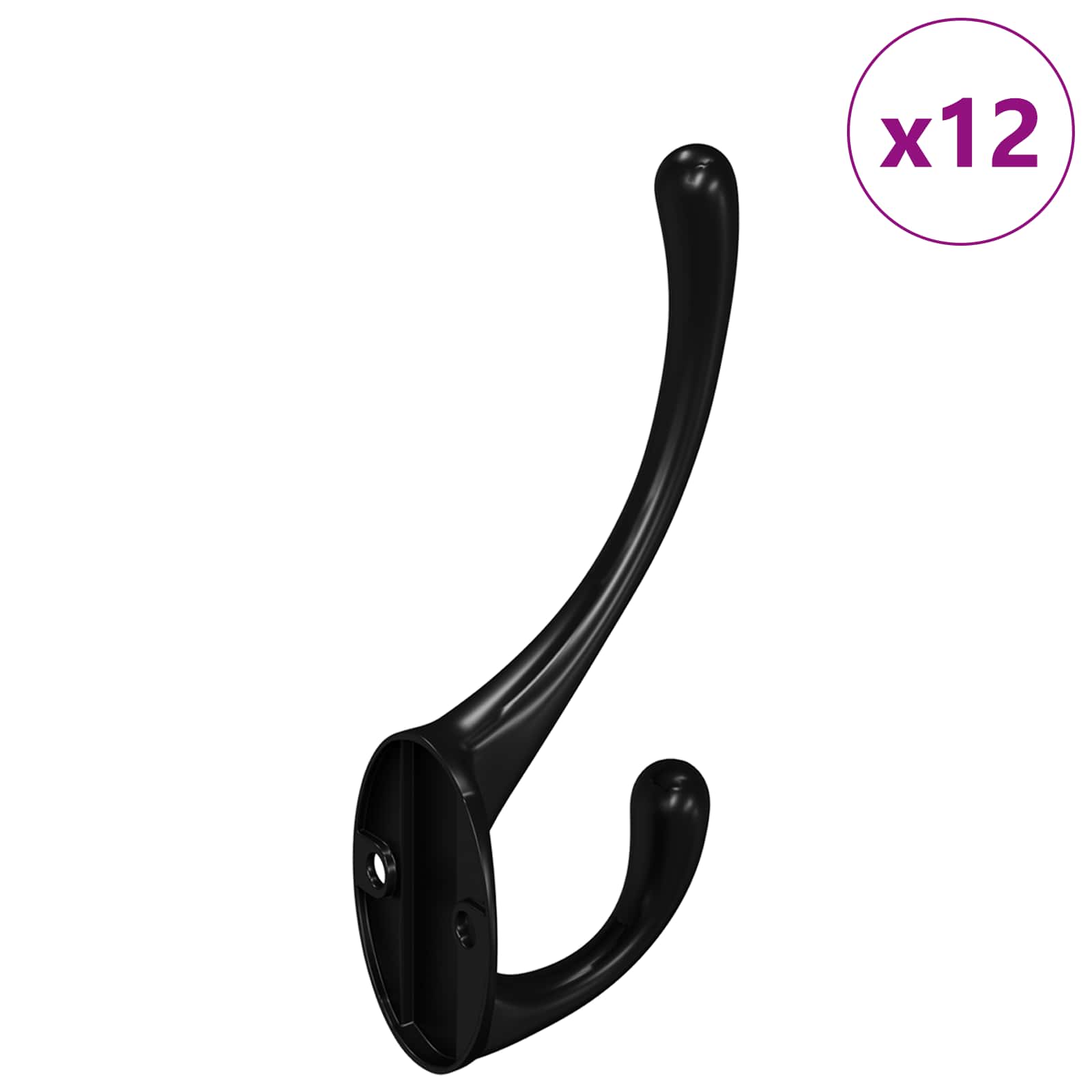 Κρεμάστρα Ρούχων 12 pcs Μαύρο 102 x 29 x 47mm Ζαχαροχάλκος