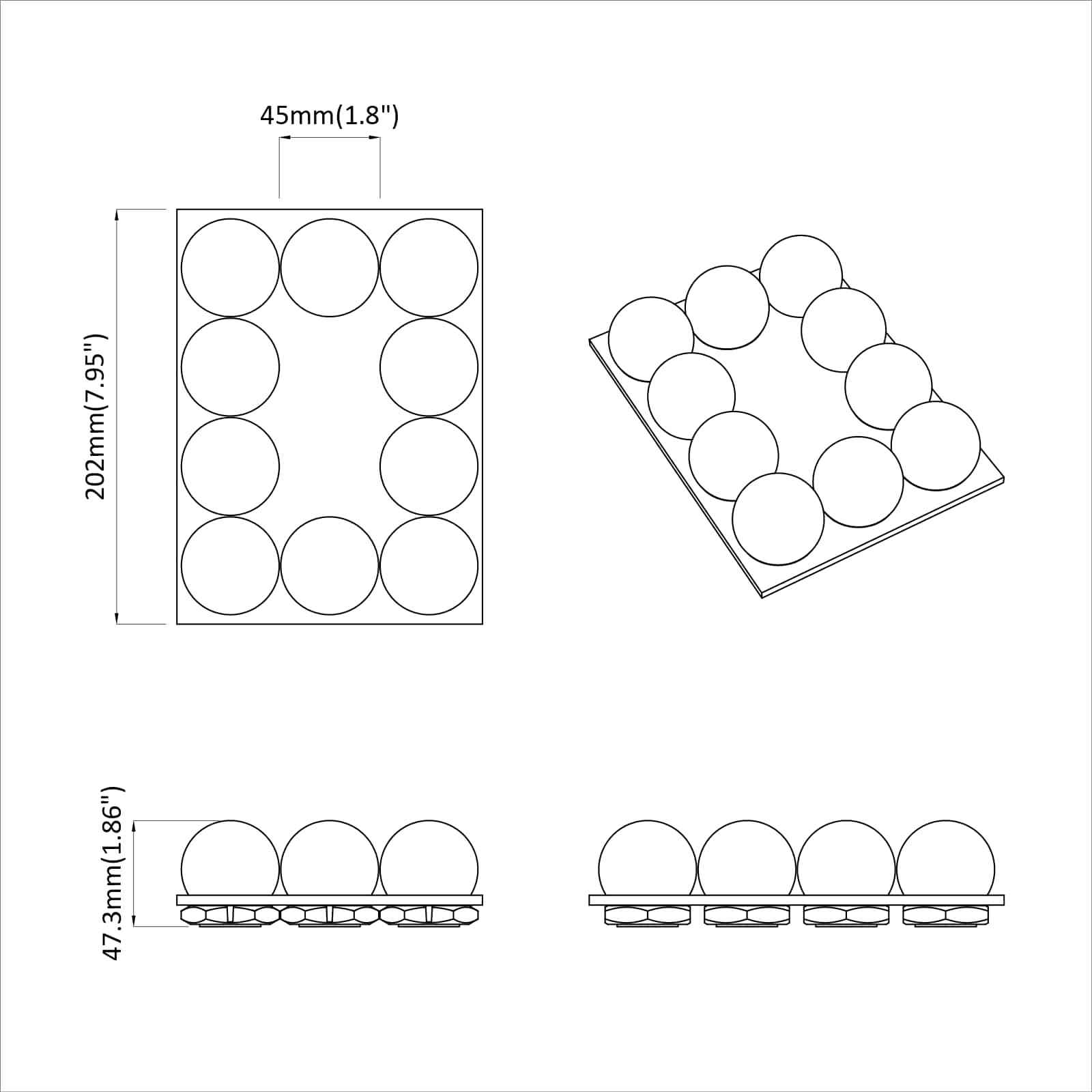 Φώτα Καθρέφτη Λευκό 4.5 x 4.5 x 4.8 εκ Πλαστικό
