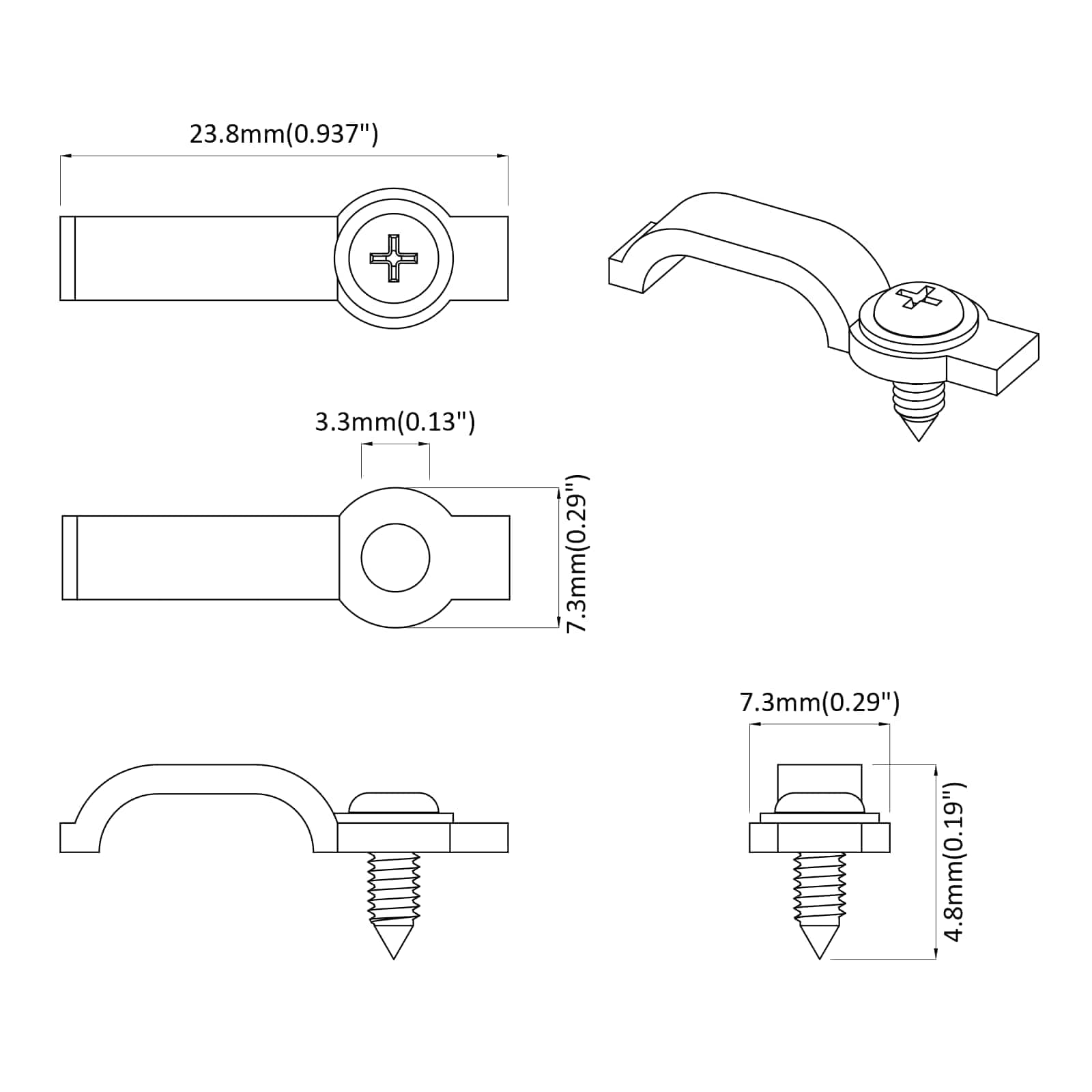 Κλιπ LED Ταινίας 12 pcs Διαφανές 23,8 x 7,3 x 4,3 χιλ - Pakobazaar