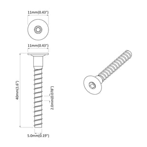 Βίδα 2 τμχ. Επικαλυμμένο με ψευδάργυρο 5 x 40 mm Σίδερο