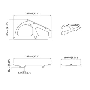 Αγκώνας ανατροπής 12 τεμ. Ασημί 235 x 155 x 30 mm Σίδερο