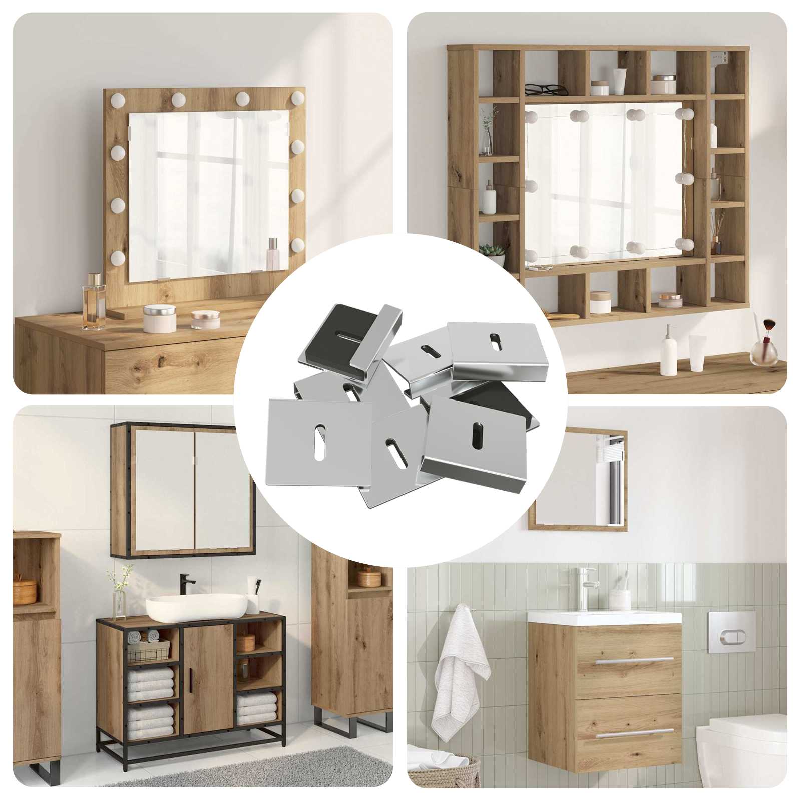 Βραχίονας Στήριξης Καθρέφτη 2 pcs Νίκελ 35 x 30 x 8,3 mm Ατσάλι