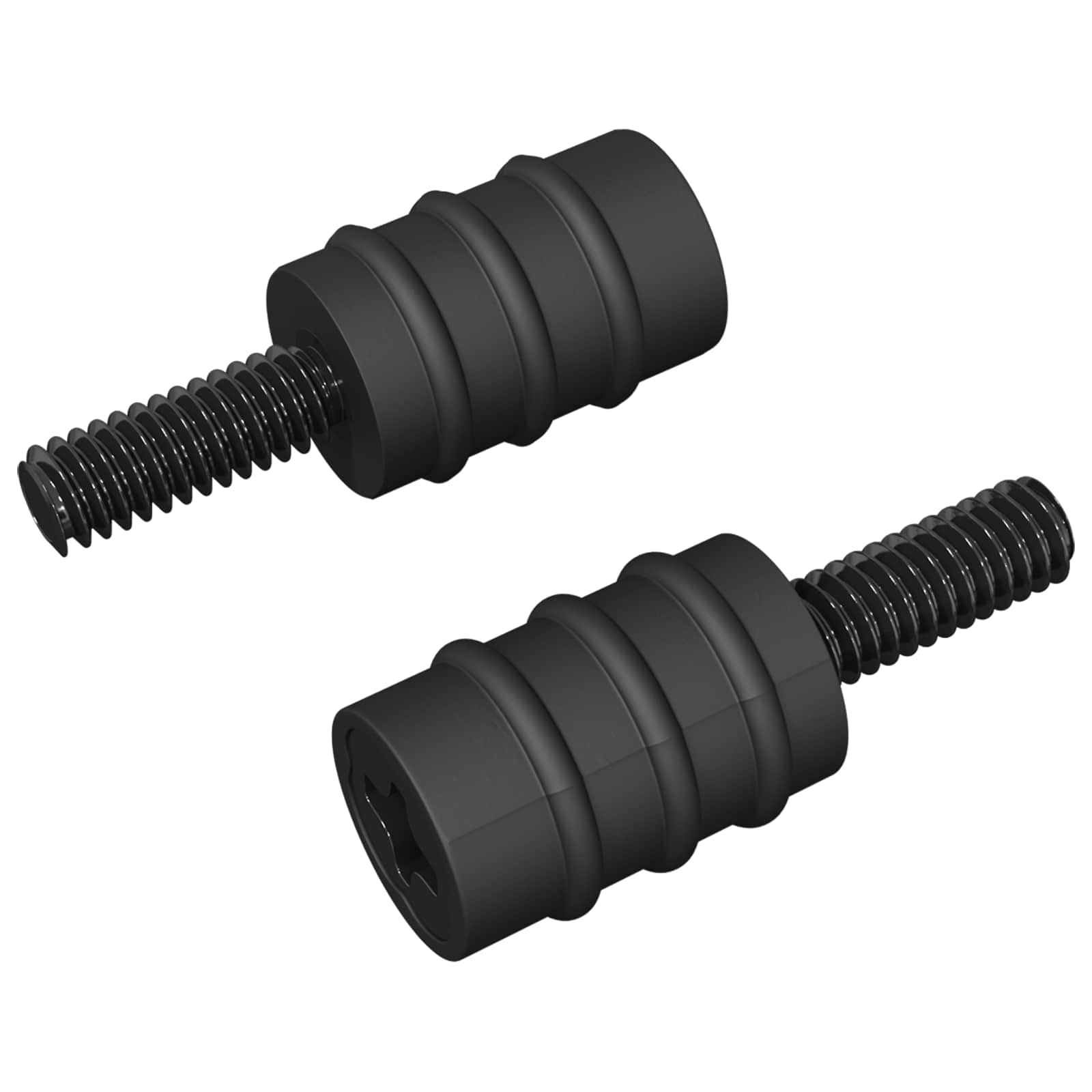 Βίδα Στήριξης 2 pcs Μαύρο M4 Καουτσούκ και Χάλυβας