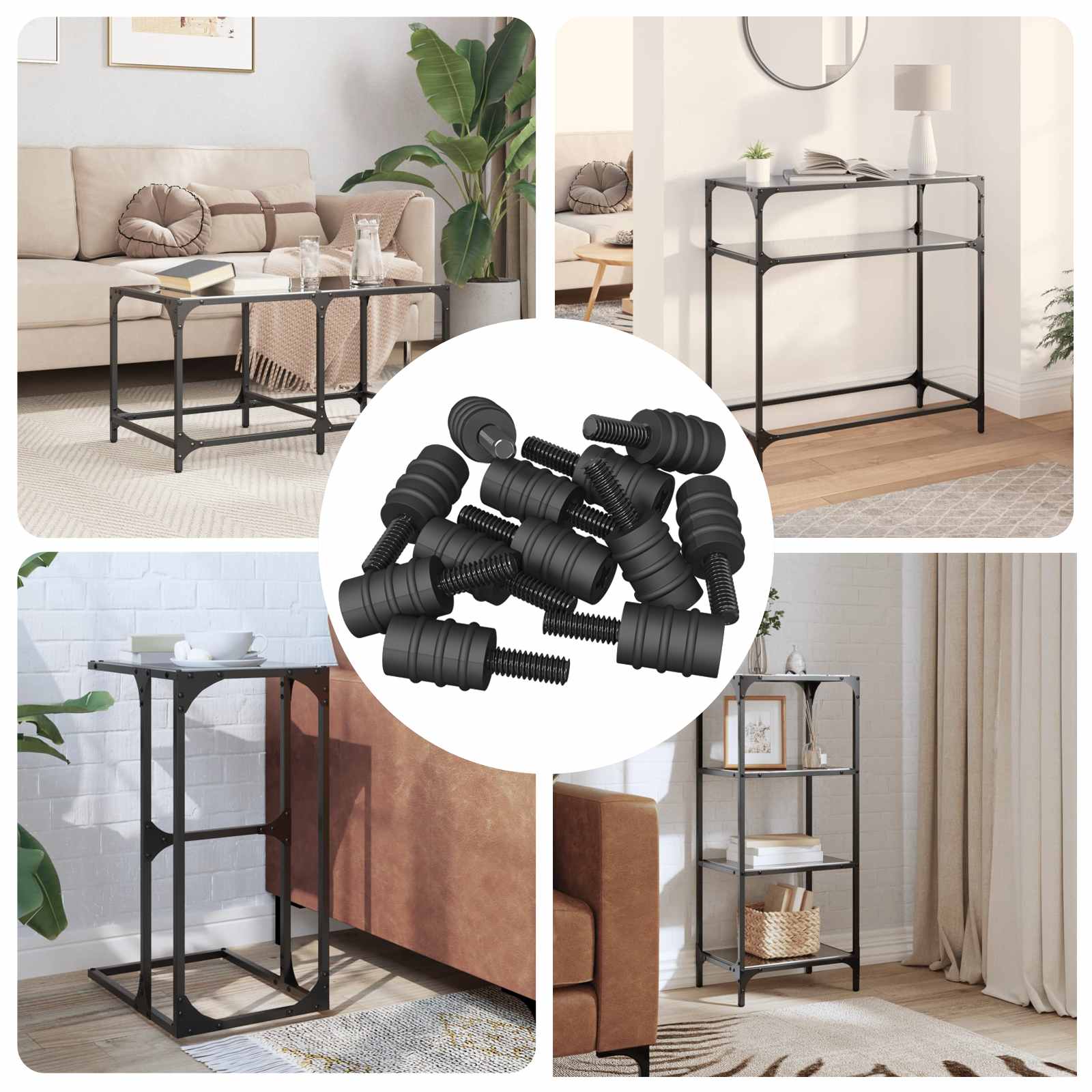 Βίδα Στήριξης 4865 pcs Μαύρο M4 Καουτσούκ και Χάλυβας
